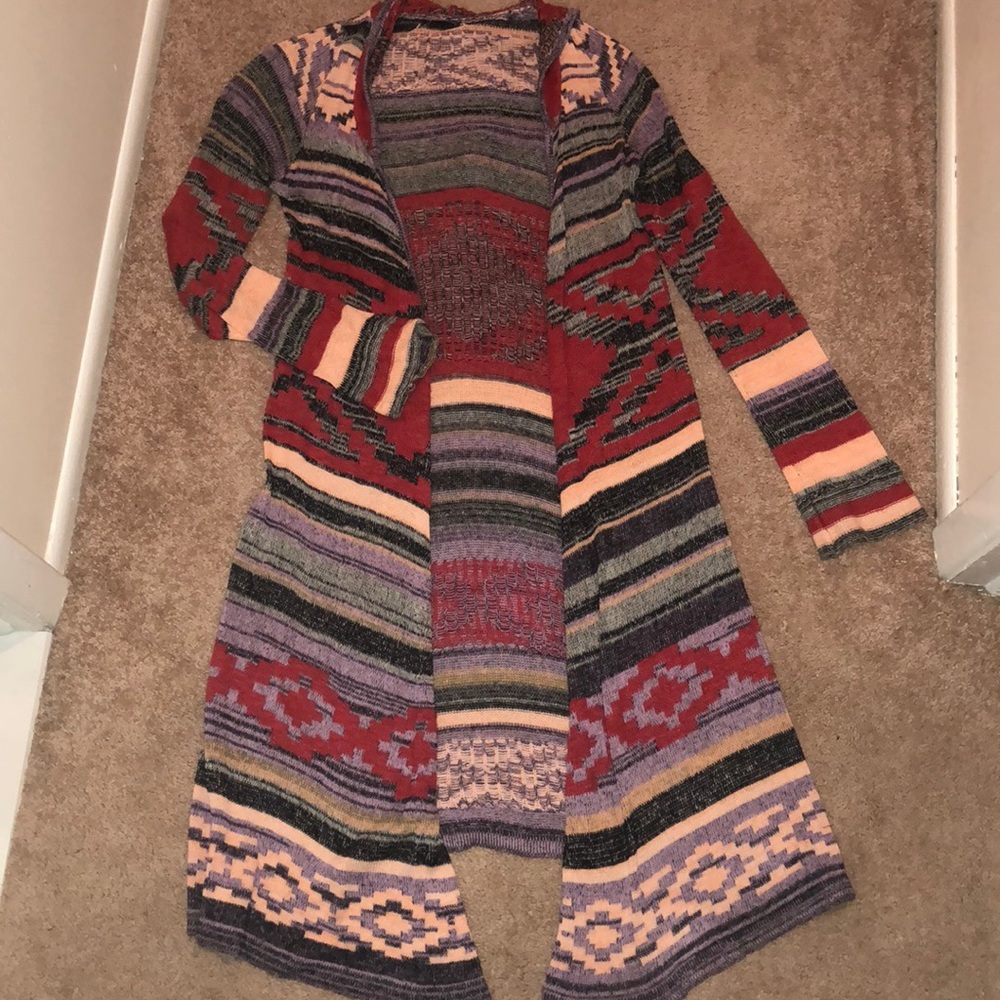 Tribal pattern cardigan
